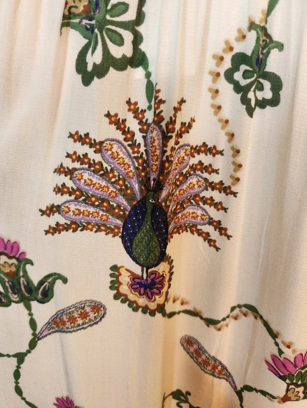 NEW Loft Floral Peacock Print Button Down Blouse Size Small